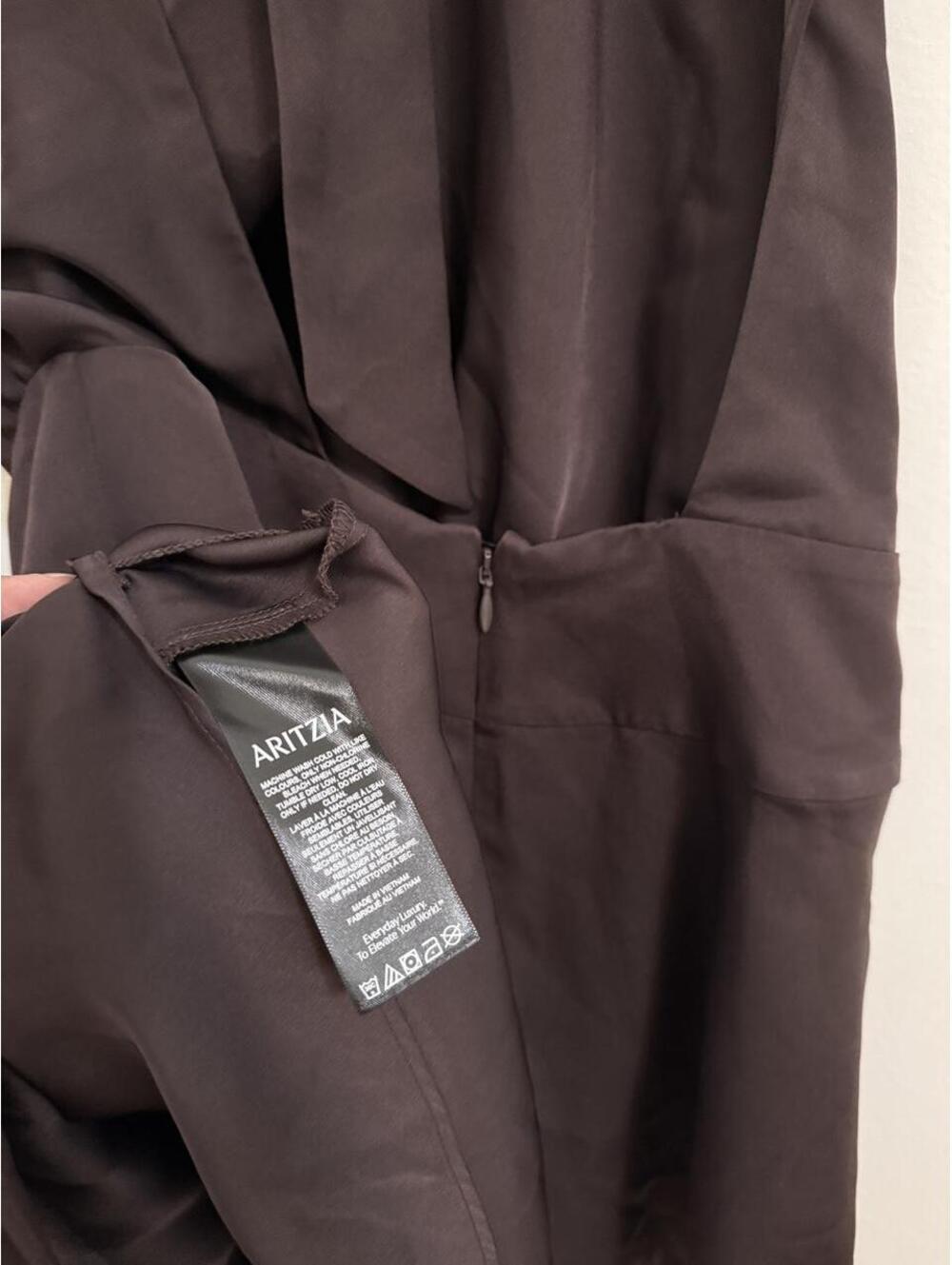 Aritzia Possie Satin Dress | Rich Mocha Brown 🌰✨ | Size 4 - Picture 3 of 7